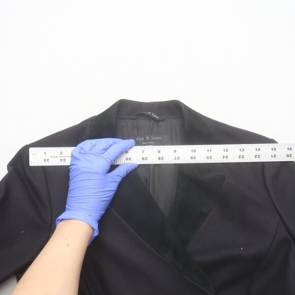 Rag & Bone Cate Double Breasted Wool Pea Coat Black Size 2 - Picture 14 of 14